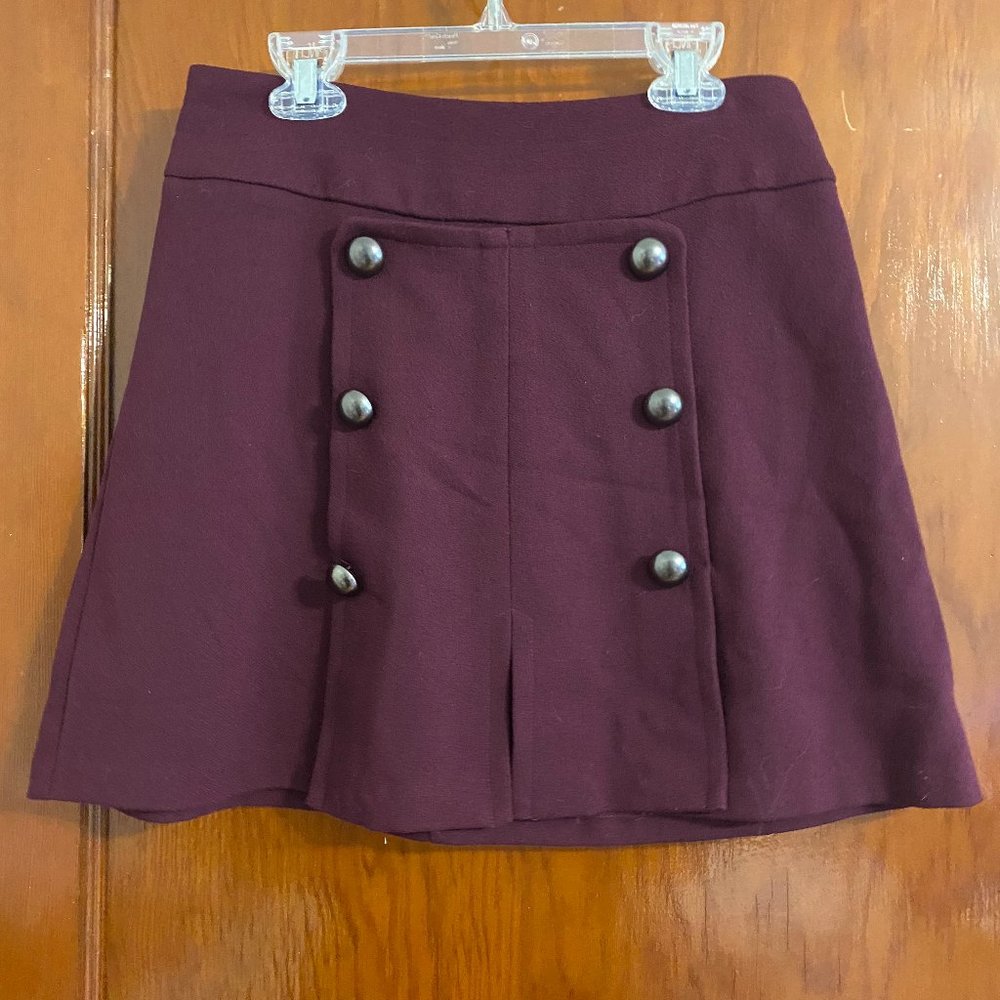 Plum button skirt